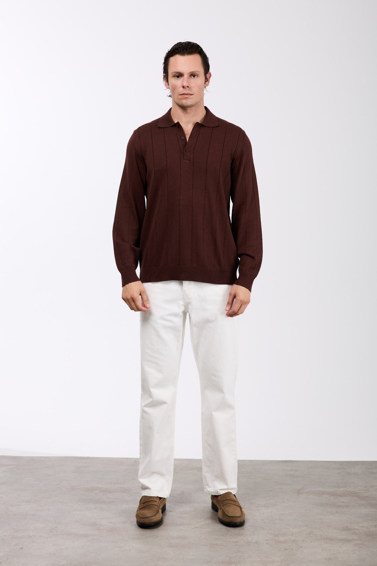 K3475 Langarm-Poloshirt