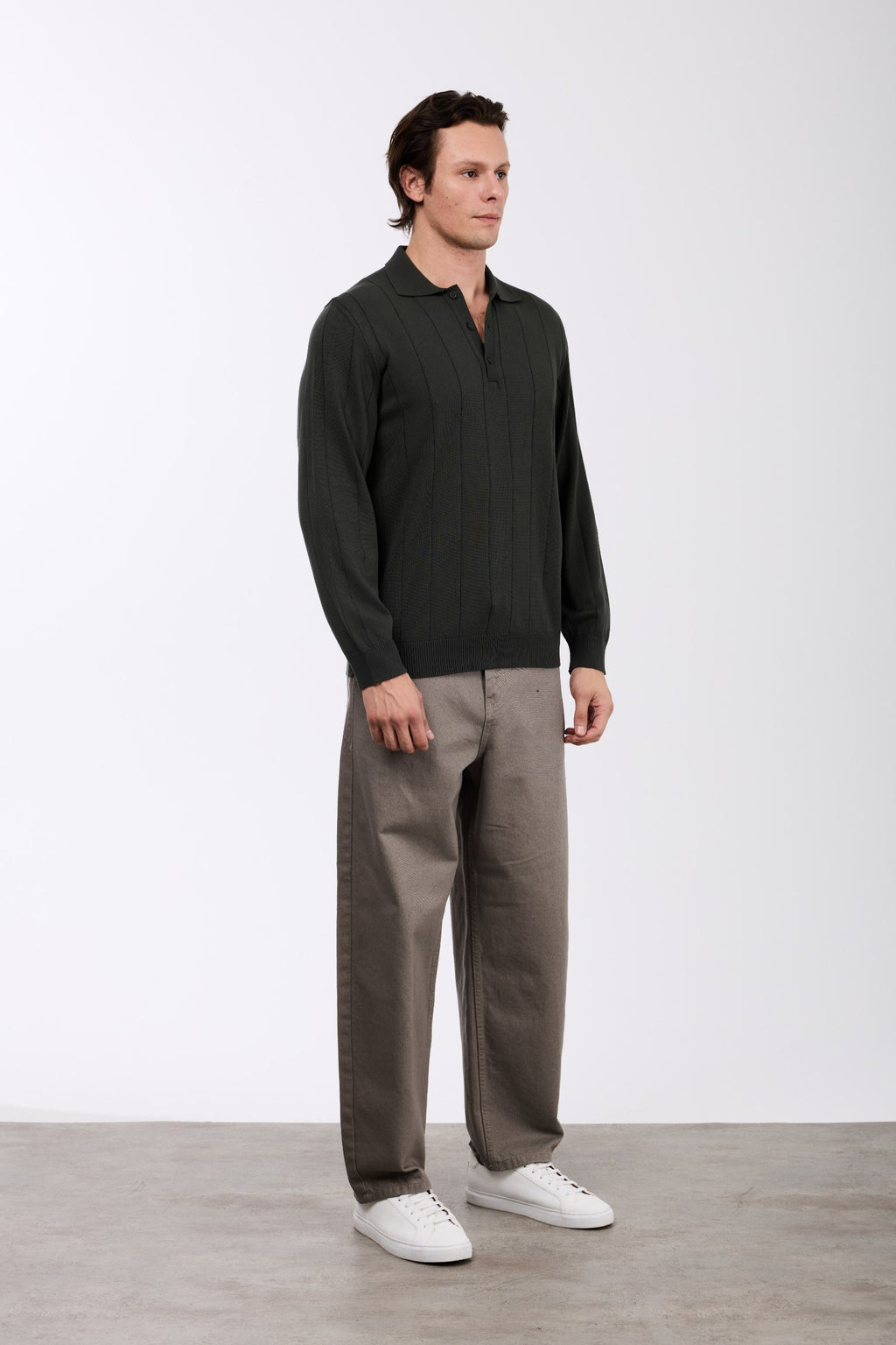 K3475 Langarm-Poloshirt