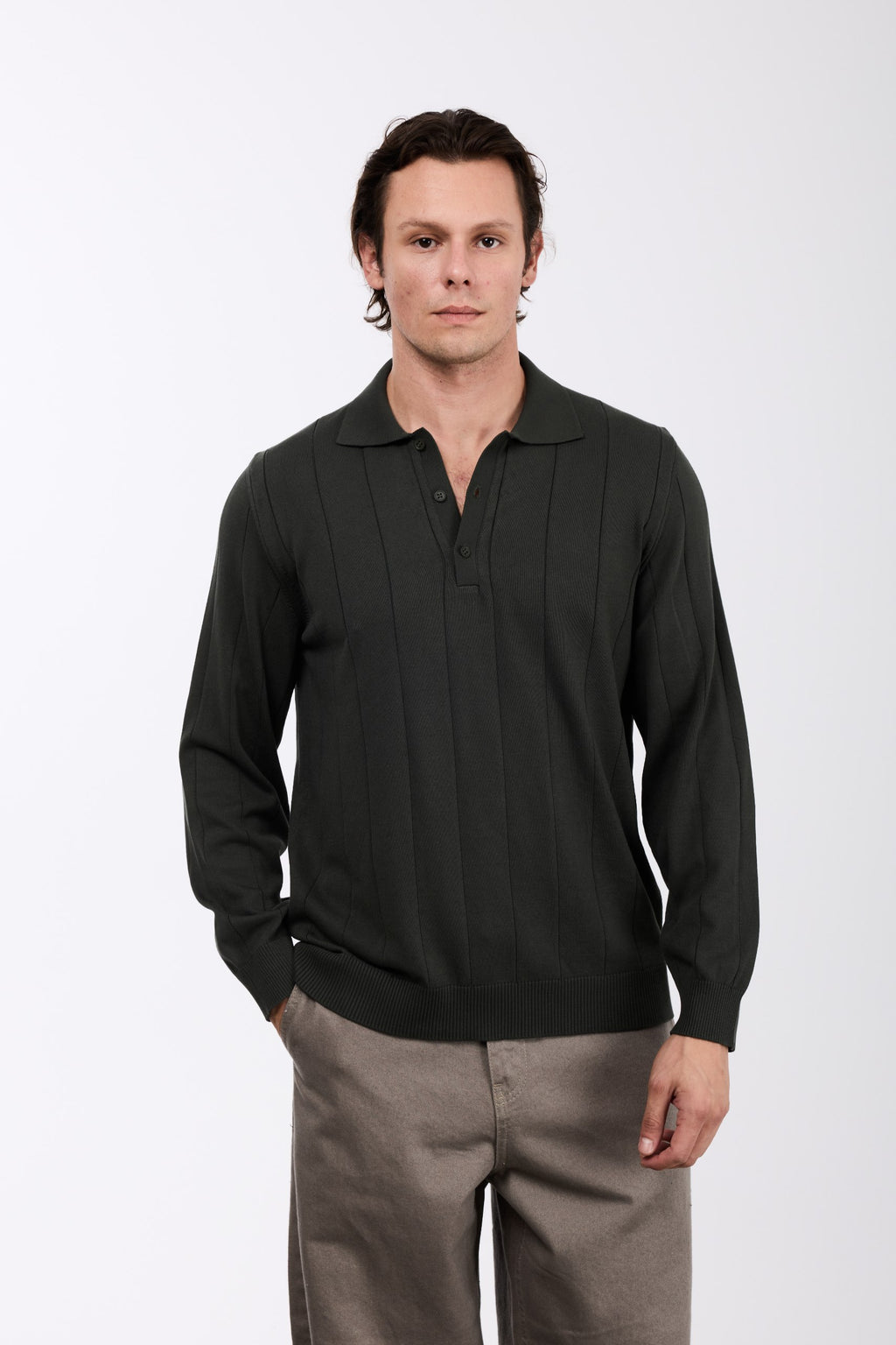 K3475 Langarm-Poloshirt