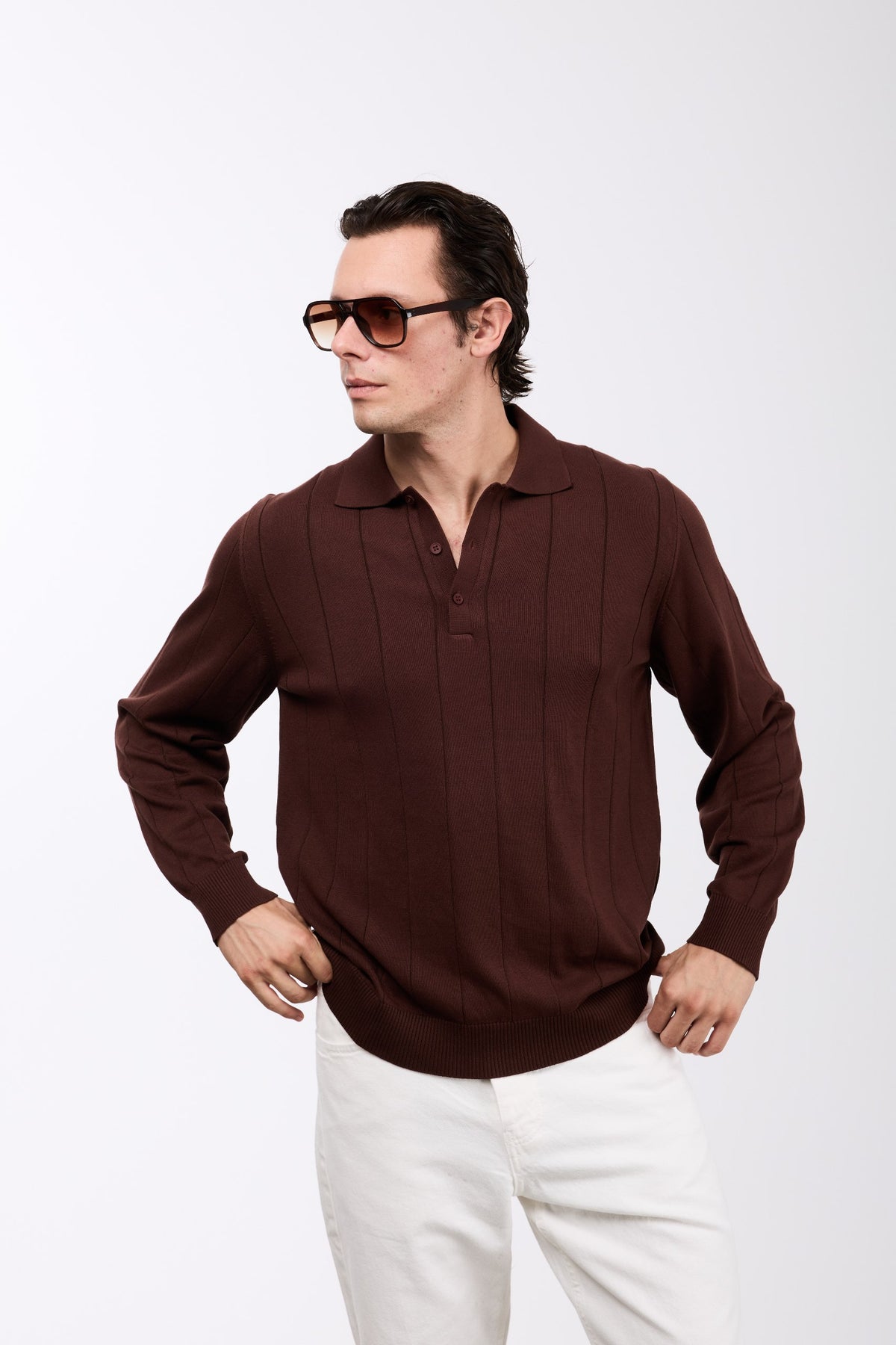 K3475 Langarm-Poloshirt